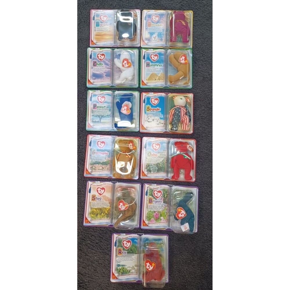 MCDONALD'S TEENIE BEANIE BABIES 2000 HAPPY MEAL COMPLETE SET OF 11 SEALED NEW